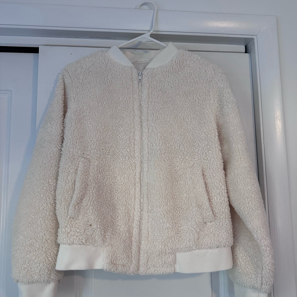 J. Crew Factory Cream Bomber Jacket sz S (read entire description)